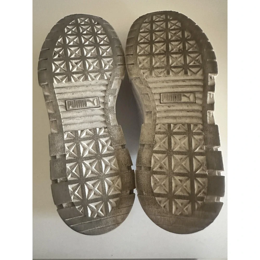 Puma Platform Shoes Womens Sz 9 White‎ Chunky Low Top Casual Sneaker 383684-01